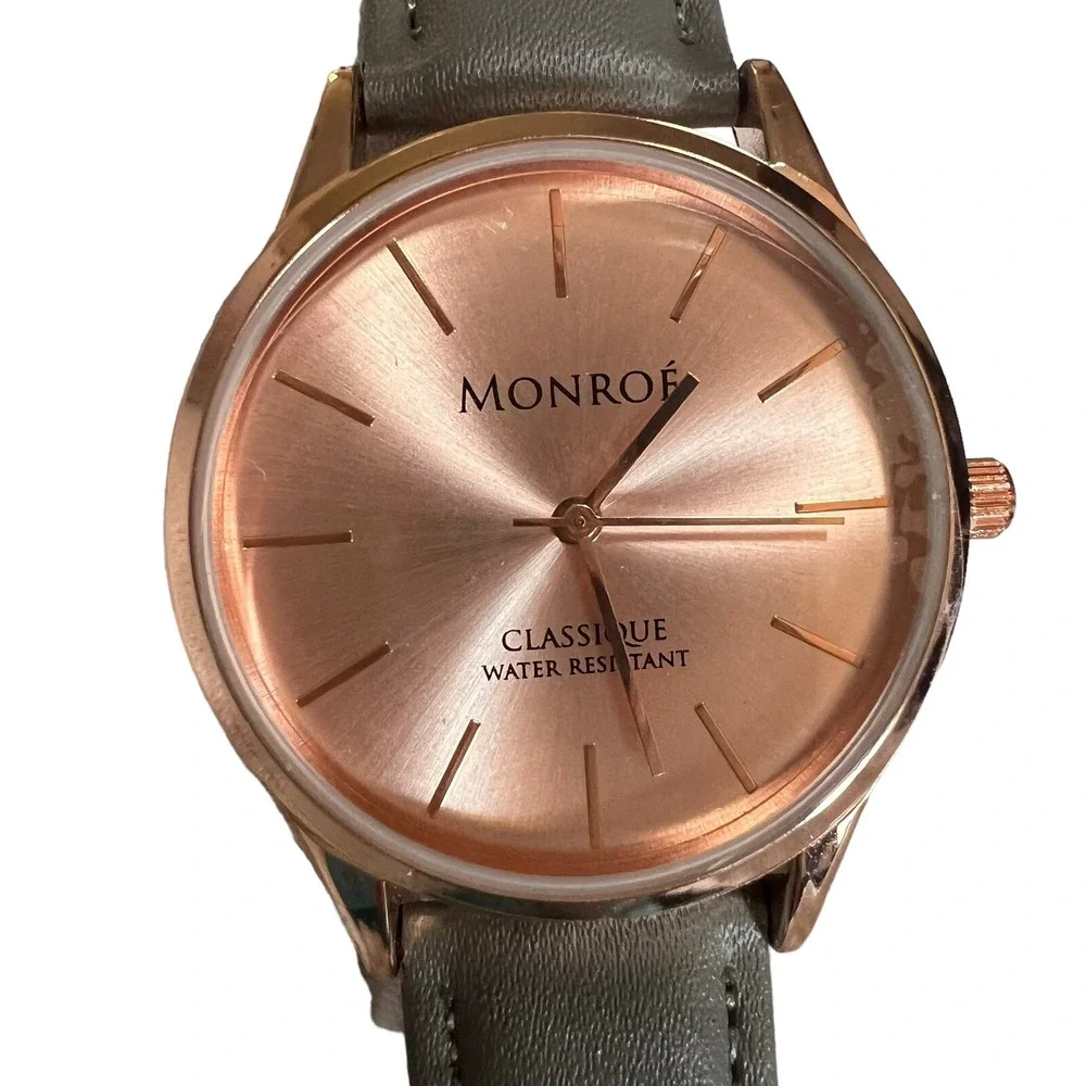 Monroé Women's‎ Watches SOLÉROSE - CHARCOAL LEATHER -Water Resistant - 9 in
